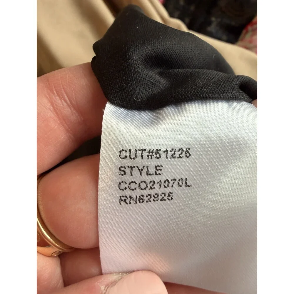 TADASHI SHOJI Lorely Floral Maxi Gown Balloon Sleeves V Neck Lace Black Size 8 - Picture 11 of 11